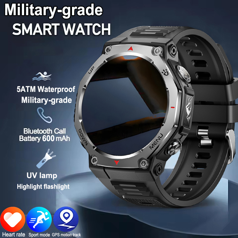 Wired Pathway Light - 2026 ใหม่กีฬากลางแจ้งสมาร์ทวอทช์ผู้ชาย 5 ATM กันน้ำ GPS