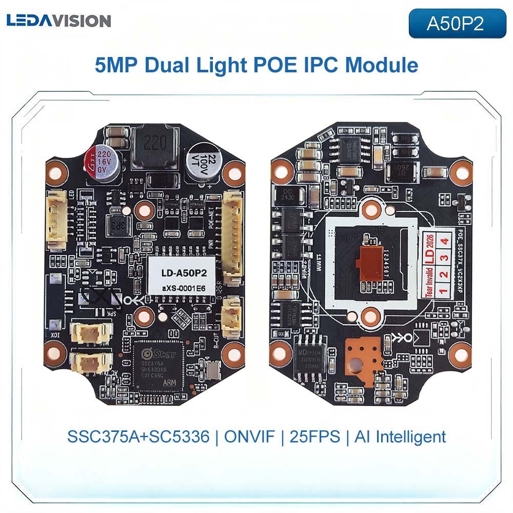 Outdoor Lighting No Electricity - โมดูลบอร์ดกล้อง IP POE รุ่น A50P2 ความละเอียด