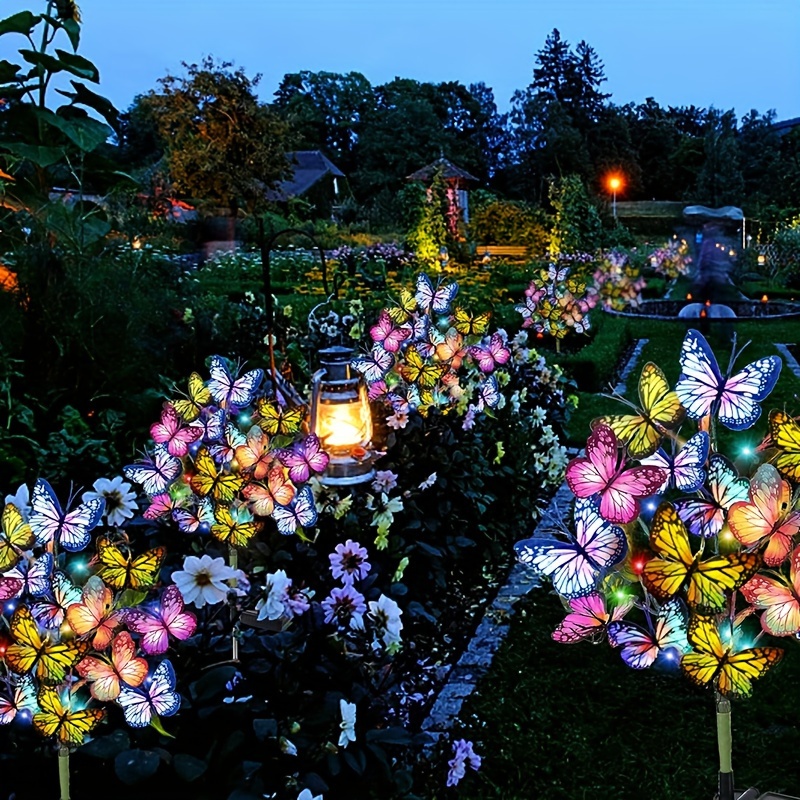 Outdoor Lighting Manufacturers - พลังงานแสงอาทิตย์ LED สวนผีเสื้อไฟกันน้ําที่มีสีสันโคมไฟสนามหญ้ากลางแจ้งสําหรับลานลานเทศกาลคริสต์มาสตกแต่งหลังคา