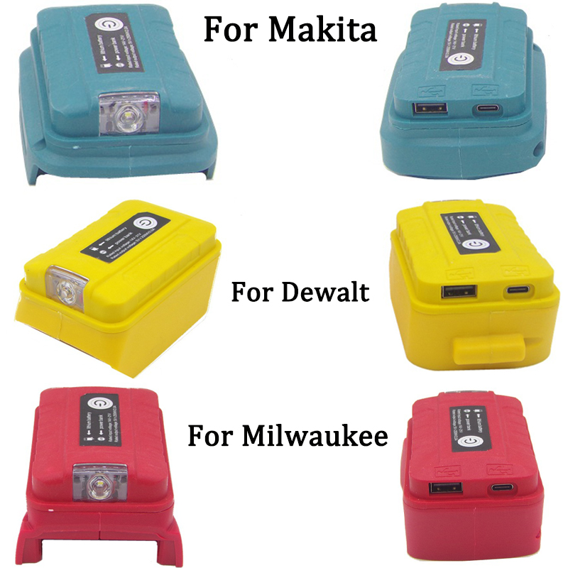 Outdoor Lighting Milwaukee - ไฟ LED ทํางานโคมไฟแหล่งจ่ายไฟสําหรับ Makita/Dewalt/Milwaukee18V Li-Ion แบตเตอรี่อะแดปเตอร์กลางแจ้ง