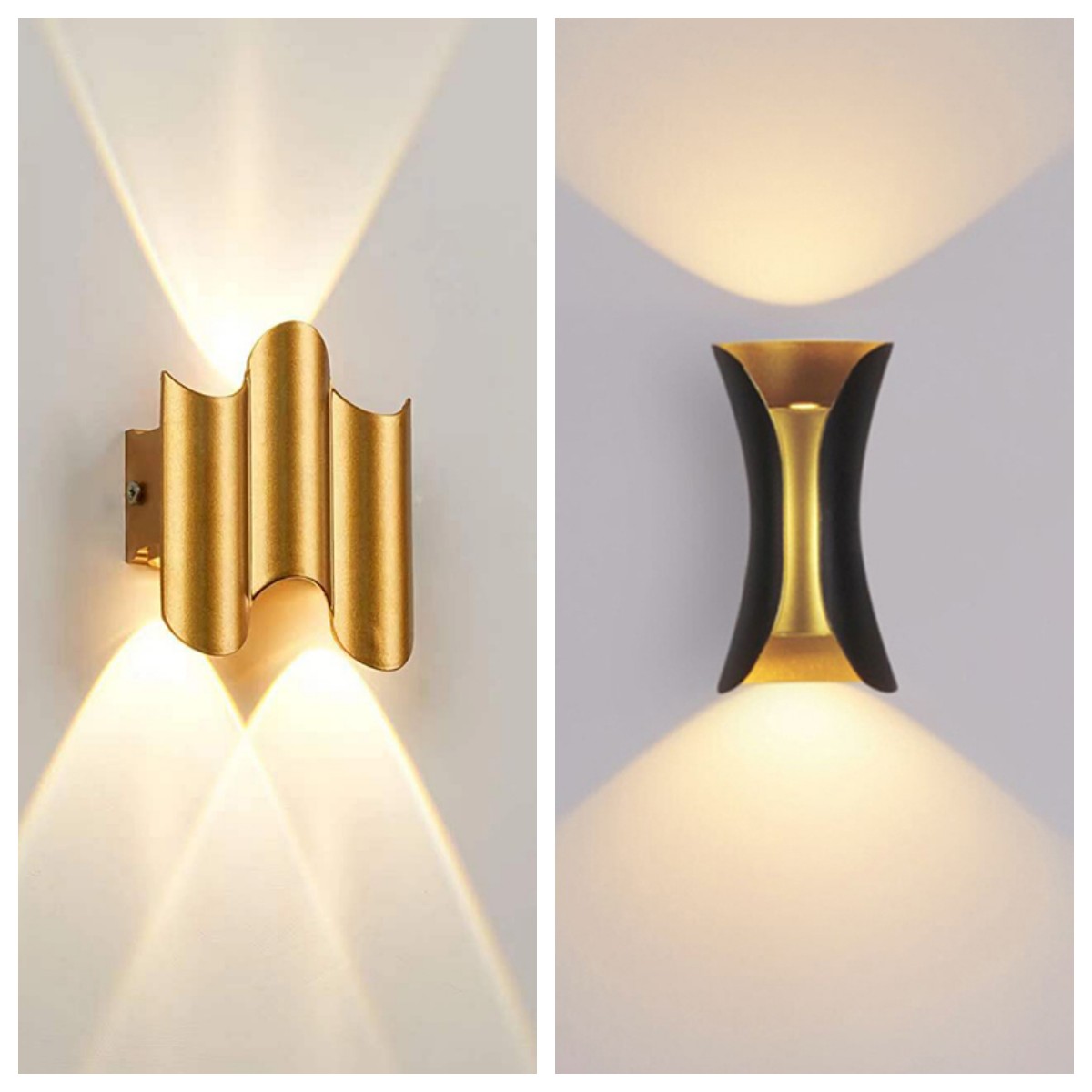 Xl Outdoor Lighting - อลูมิเนียม Golden Body LED โคมไฟติดผนังกันน้ํากลางแจ้ง IP65