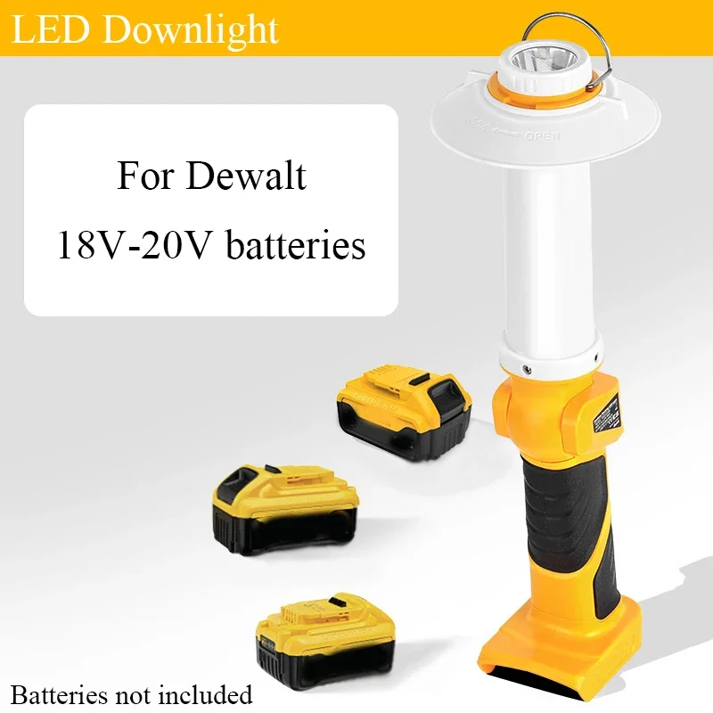 Outdoor Lighting Milwaukee - ไฟฉายพกพาสำหรับตั้งแคมป์แบบพับได้ ใช้กับแบตเตอรี่ Makita/DeWalt/Milwaukee/Bosch/Black&Decker/Ryobi/Craftsman 18V/20V