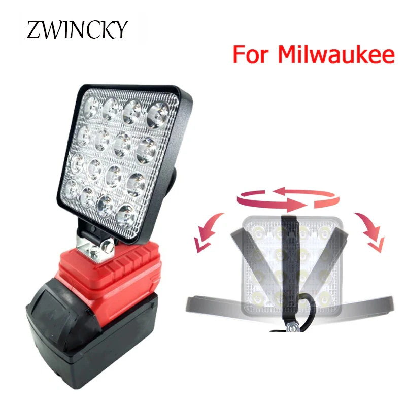 Outdoor Lighting Milwaukee - ZWINCKY โคมไฟ LED แบบพกพาสําหรับ Milwaukee 18V