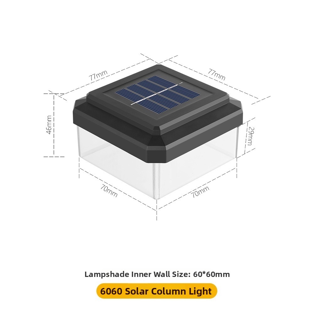 Post Cap Light - ไฟ LED ติดเสาแบบโซลาร์เซลล์ กันน้ำ IP65 ดีไซน์สำหรับติดตั้งบนเสา