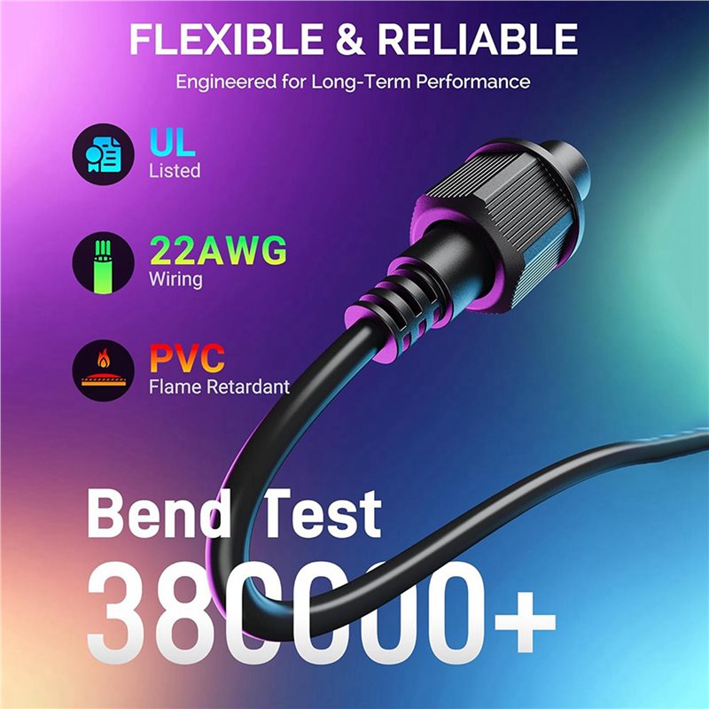 Outdoor Lighting Govee - 3 ชิ้น 10FT สายต่อสำหรับโกวีไฟส่องกลางแจ้งและไฟสปอตไลท์, สายต่อ 4