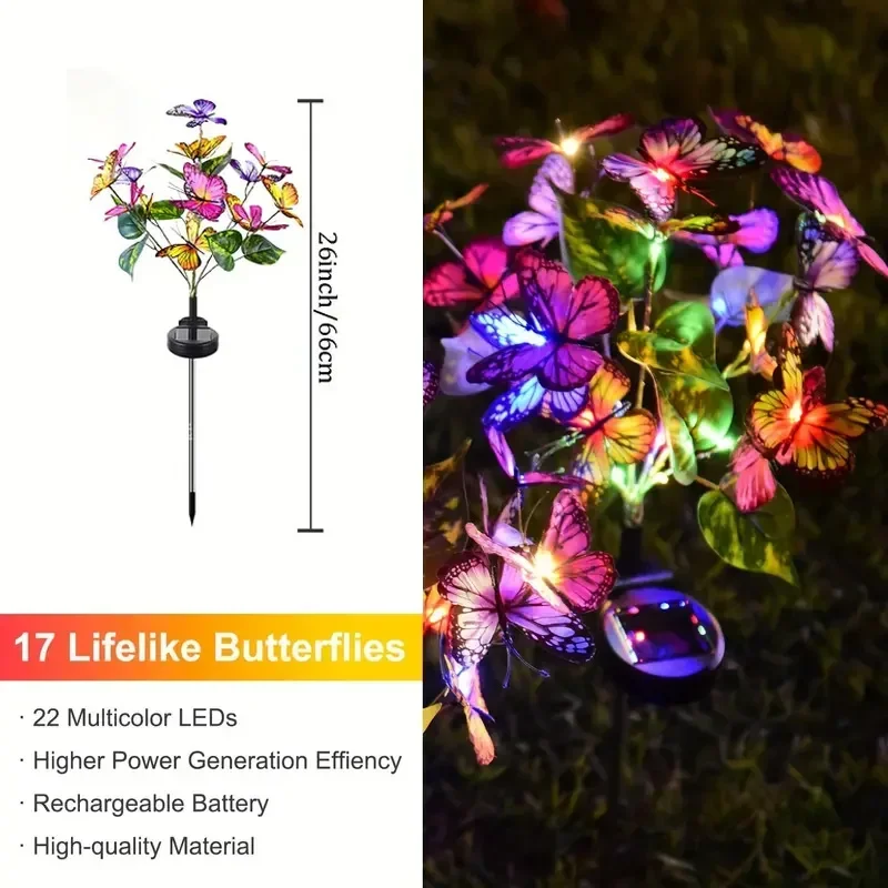พลังงานแสงอาทิตย์ LED สวนผีเสื - Outdoor Lighting Manufacturers บทวิจารณ์และราคา