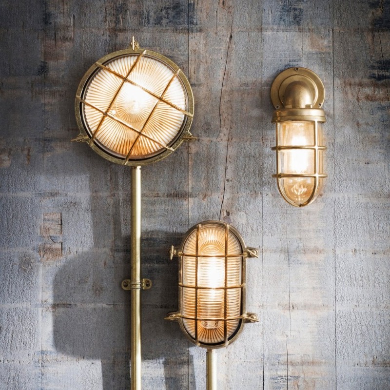 โคมไฟติดผนังทองเหลืองแบบมินิมอ - Outdoor Lighting Brass บทวิจารณ์และราคา