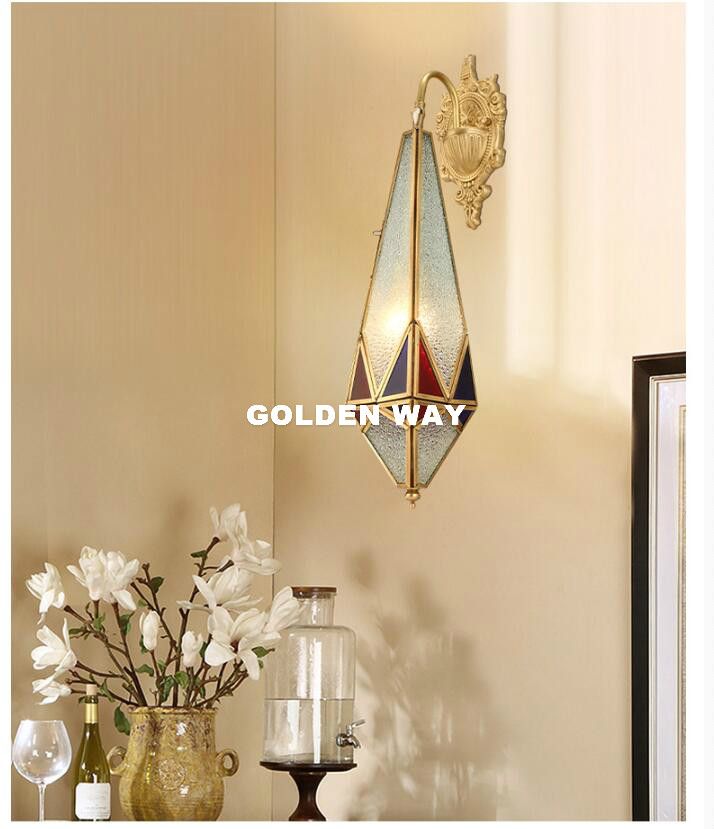 ยุโรปโคมไฟติดผนังทองเหลืองกลาง - Outdoor Lighting Brass บทวิจารณ์และราคา