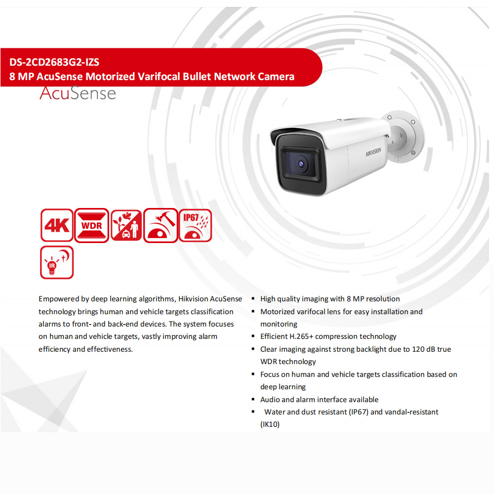HIkvision DS-2CD2683G2-IZS 8MP - Outdoor Lighting No Electricity บทวิจารณ์และราคา